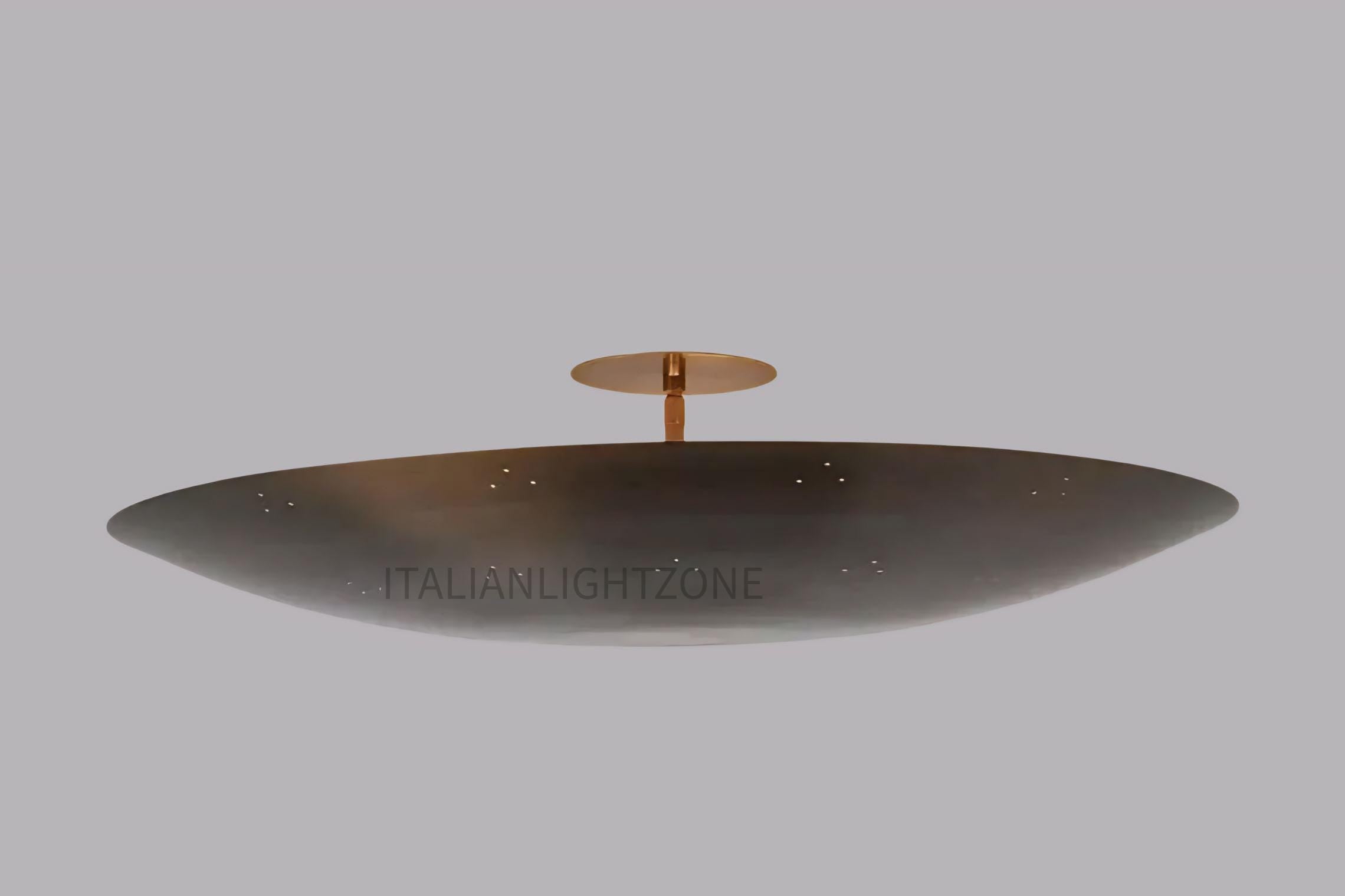 Mid Century  Dome Ceiling 6 Light – Handmade Flush Mount with Starry Sky Glow – Ambient  Sputnik light for Living Room or Hallway