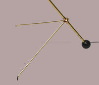 Mid-Century Modern Italian Brass Floor Lamp | Adjustable Vintage Tripod Lamp with Red Shade | Retro Designer Home Lighting & Room