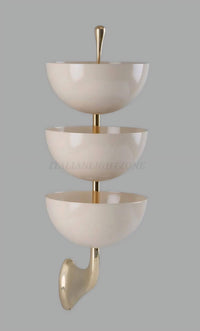 Pair of Mid-Century Opaline Glass Wall Sconces – Italian Stilnovo Style – Brass Vintage Industrial Light – Retro Modern Wall Fixture