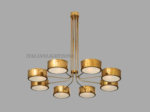 1950s Brass Sputnik Chandelier – Mid Century Modern Italian Stilnovo Fixture