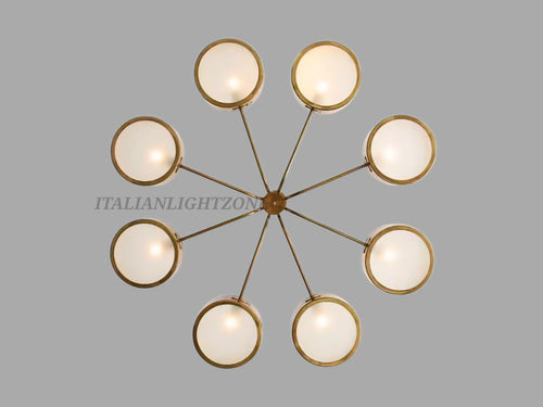 1950s Brass Sputnik Chandelier – Mid Century Modern Italian Stilnovo Fixture