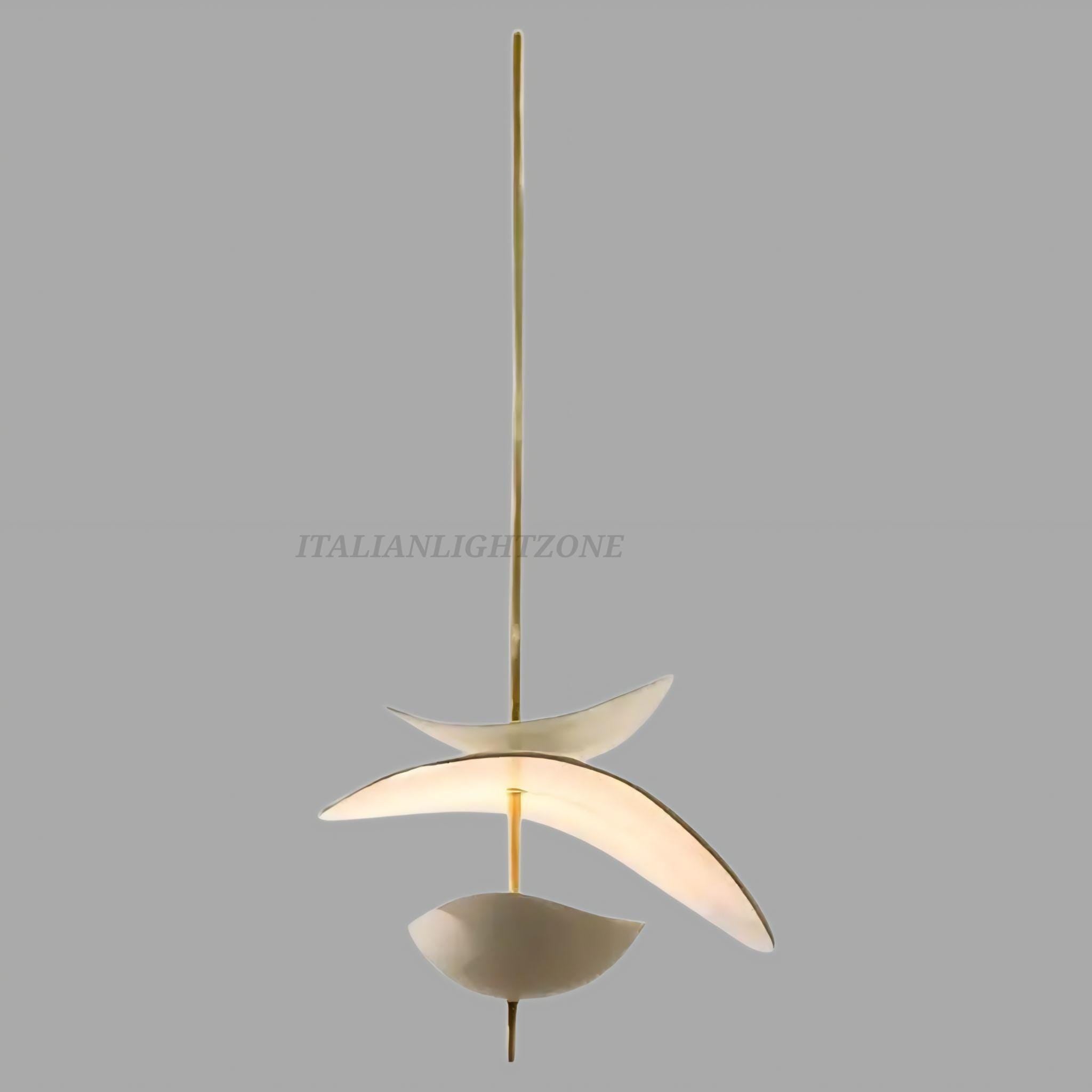 Mid Century Modern Pendant Light – Minimalist Sculptural Chandelier for Dining Room, Living Room, Bedroom, Contemporary Ceiling Fixture