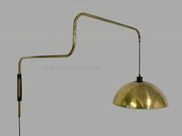 Handmade Brass Swing Arm Wall Lamp – Mid-Century Modern Adjustable Sconce