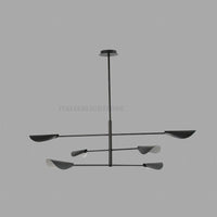 Mid Century Modern Black Linear Pendant Light | Handmade Ceiling Lamp for Dining Room, Kitchen Island Lighting, Minimalist Chandelier