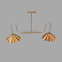Mid Century Modern Brass Chandelier | Handmade Italian Pendant Light | 2-Light Sputnik Ceiling Fixture | Custom Finish Flush Mount