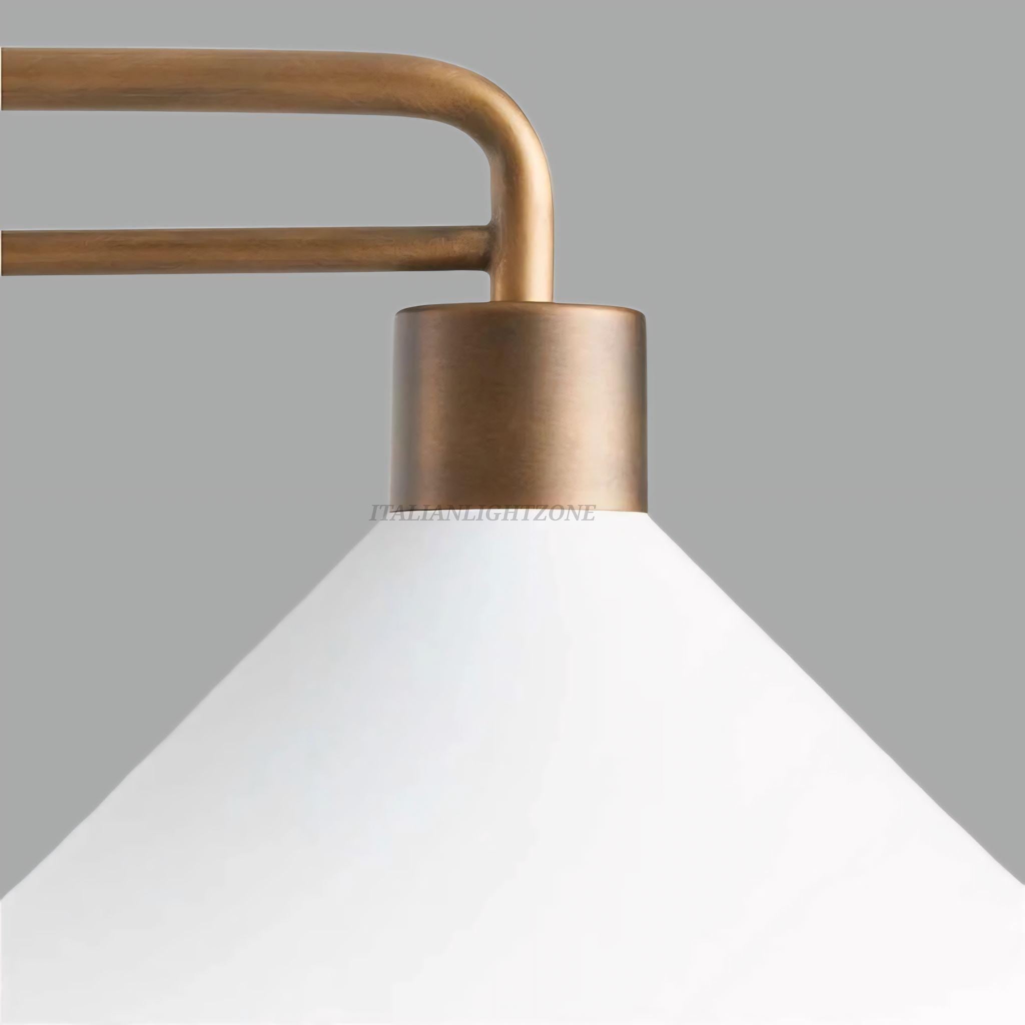 Mid Century Modern 2-Light Brass Pendant Chandelier | Adjustable Linear Ceiling Light for Kitchen Island, Dining Room, Minimalist Design