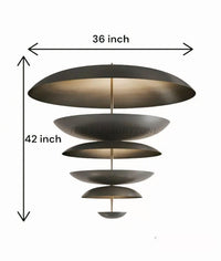 Mid Century Modern Brass Chandelier – 2-Light Sputnik Ceiling Lamp with Ribbed Glass Globes | Semi Flush Mount Lighting for Living Room