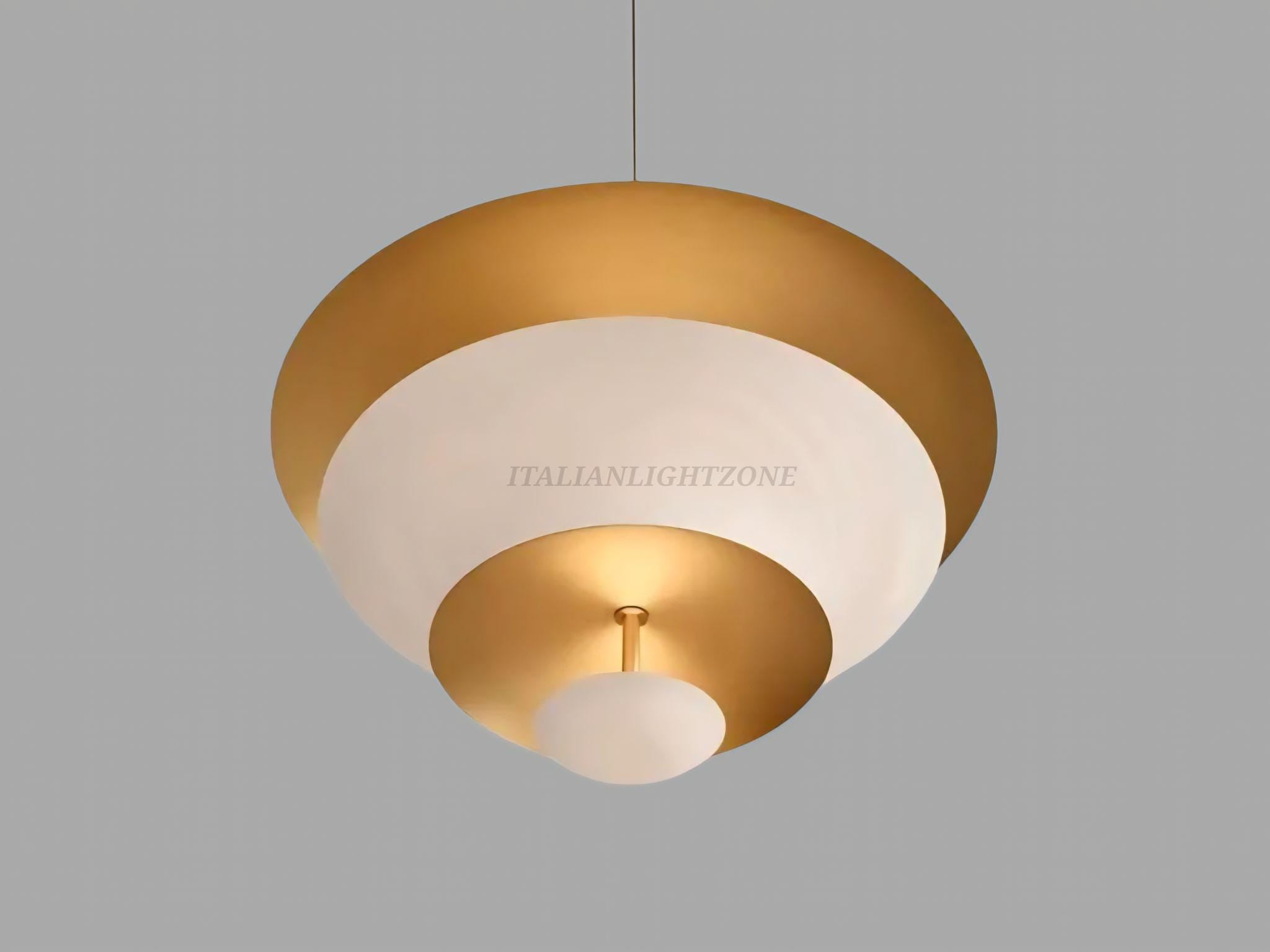 1950s Mid Century Pendant Light – 4-Layer Scandinavian Atomic Chandelier, 24-Inch Designer Ceiling Lamp for Dining Room & Living Room