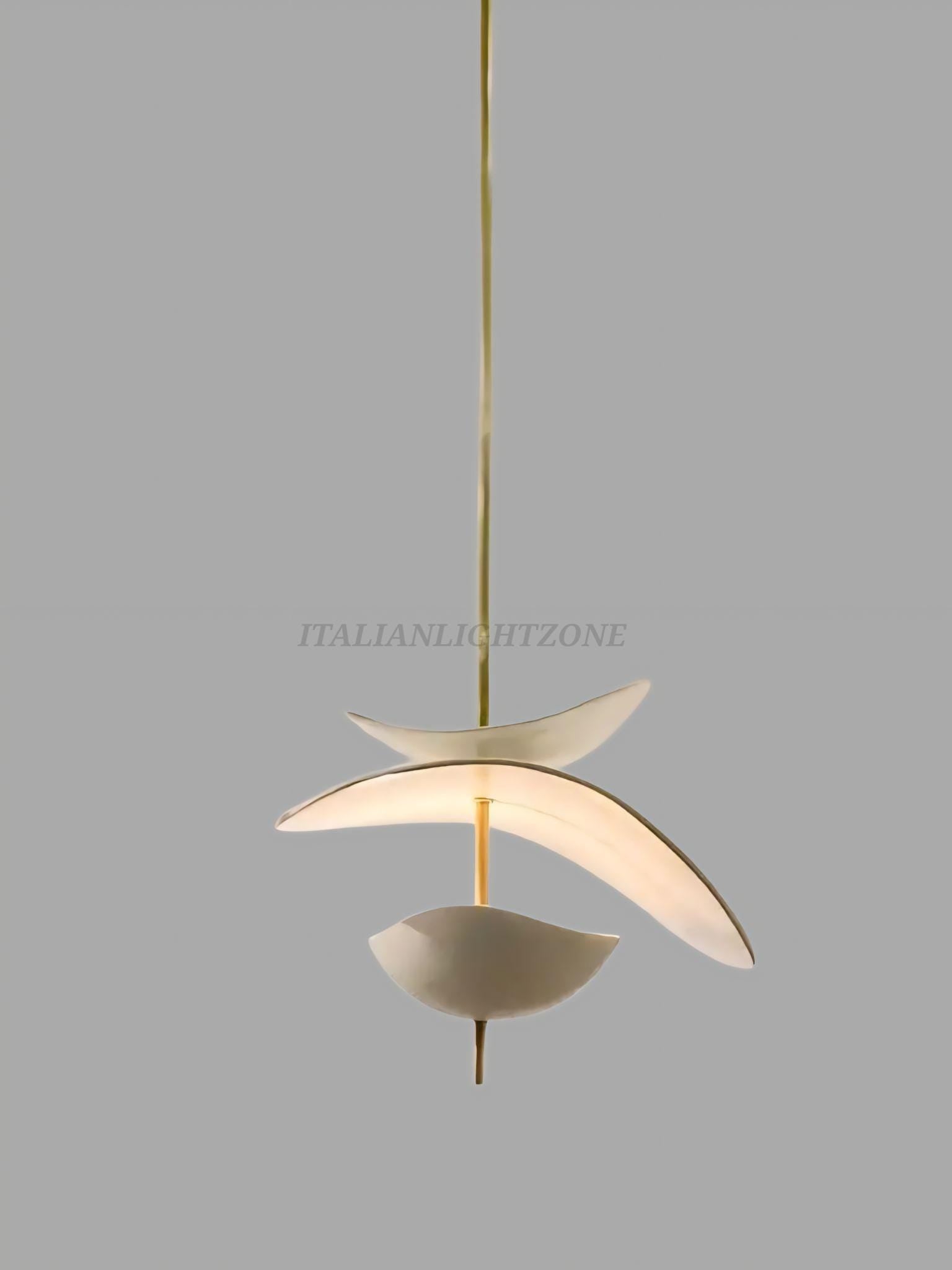 Mid Century Modern Pendant Light – Minimalist Sculptural Chandelier for Dining Room, Living Room, Bedroom, Contemporary Ceiling Fixture
