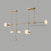 Modern Brass Sputnik Chandelier - 7-Light Dome Shade Ceiling Light for Living Room & Dining, Mid Century Pendant Lighting