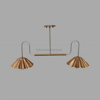 Mid Century Modern Brass Chandelier | Handmade Italian Pendant Light | 2-Light Sputnik Ceiling Fixture | Custom Finish Flush Mount