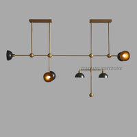 Modern Brass Sputnik Chandelier - 7-Light Dome Shade Ceiling Light for Living Room & Dining, Mid Century Pendant Lighting
