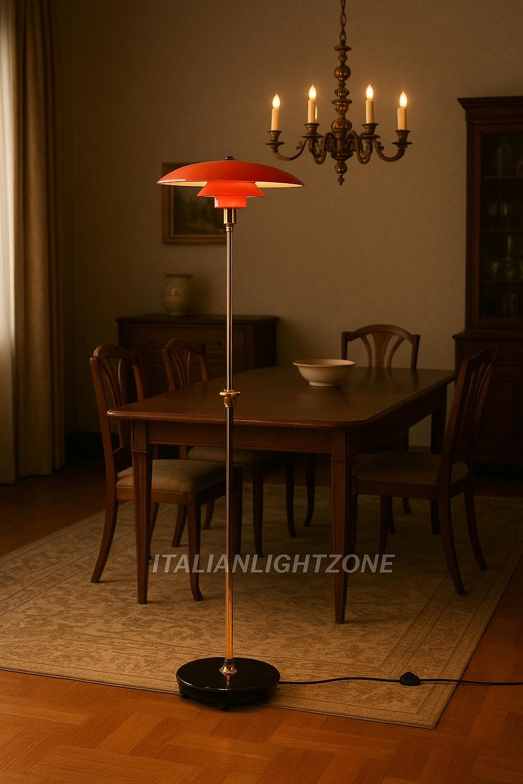 Mid Century Modern Floor Lamp – 1950s Stilnovo Style Adjustable Arm Vintage Lighting, Italian Brass Retro Standing Lamp for Living Room