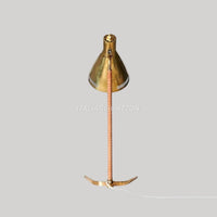 Mid Century Modern Brass Table Lamp with Leather | Italian Vintage Desk Light | Retro Bedside Lighting Decor