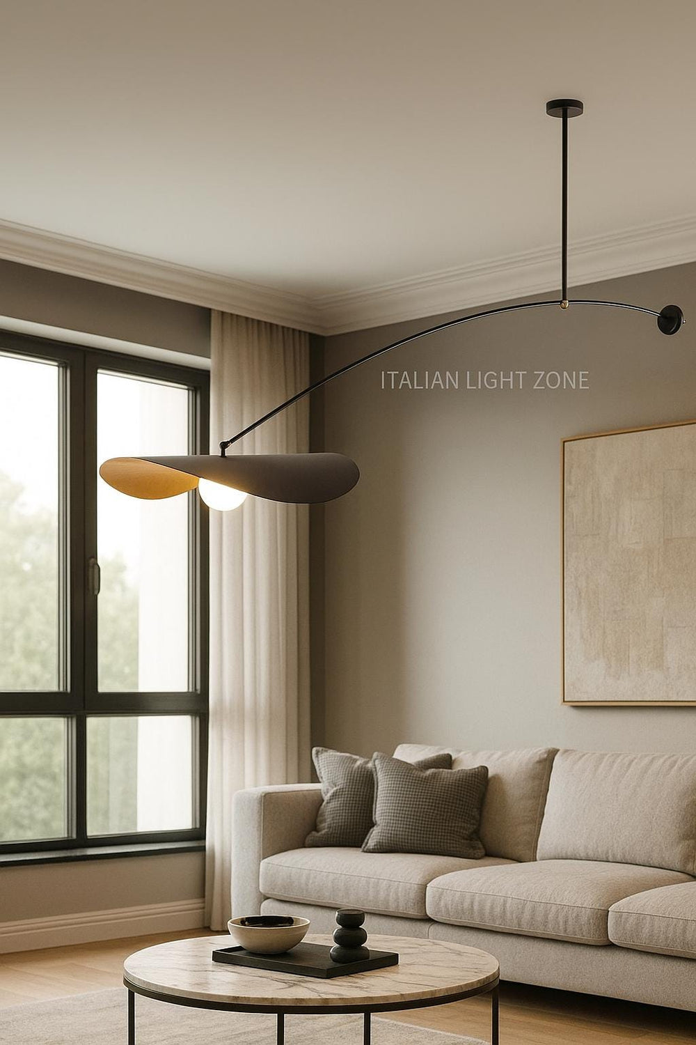 Mid Century Modern Chandelier | Italian Black Brass Pendant Light  Glass Ceiling Lamp for Dining Room, Kitchen Island & Living Room Lighting