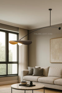 Mid Century Modern Chandelier | Italian Black Brass Pendant Light  Glass Ceiling Lamp for Dining Room, Kitchen Island & Living Room Lighting