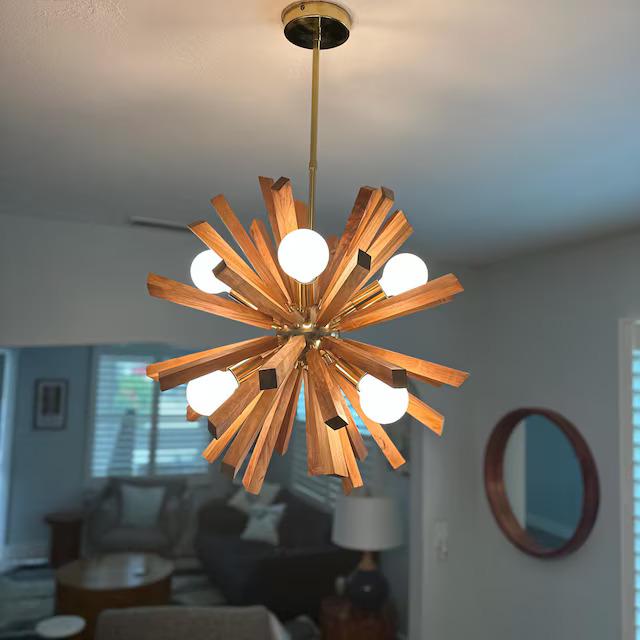 Handmade Mid Century Modern Multicolor Sputnik Chandelier – Retro Atomic Ceiling Light for Living Room, Dining, Wedding & Festive Decor