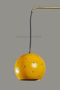 Handmade Brass Sputnik Chandelier: Mid Century Modern Italian Pendant Light