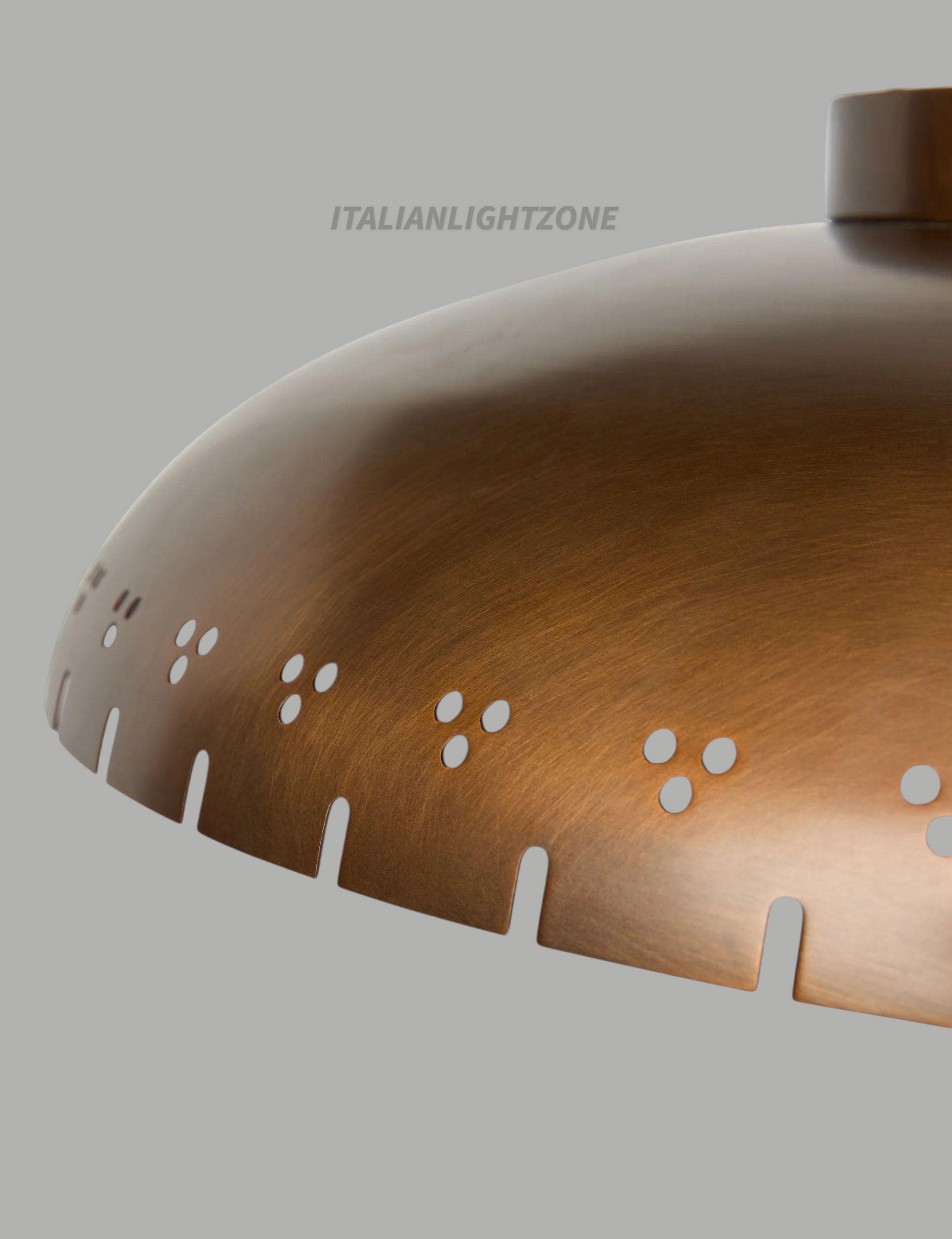1920s Mid Century Modern Brass Flush Mount Ceiling Light | Vintage Style Dome Fixture | Retro Metal Ceiling Lamp for Living Room & Kitchen