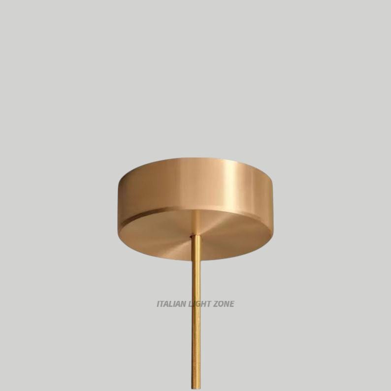 Mid Century Modern Brass Pendant Light | Italian Dome Chandelier | 1950s Adjustable Ceiling Fixture | Handmade Vintage Lighting| Dining Room