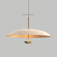 Mid Century Modern Brass Pendant Light | Italian Dome Chandelier | 1950s Adjustable Ceiling Fixture | Handmade Vintage Lighting| Dining Room