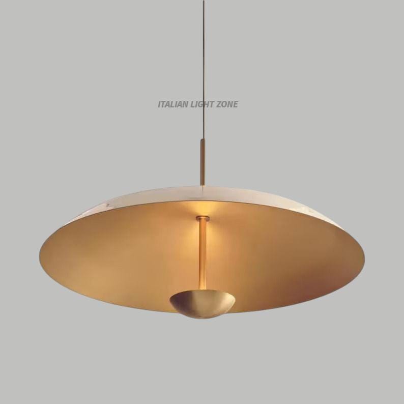 Mid Century Modern Brass Pendant Light | Italian Dome Chandelier | 1950s Adjustable Ceiling Fixture | Handmade Vintage Lighting| Dining Room