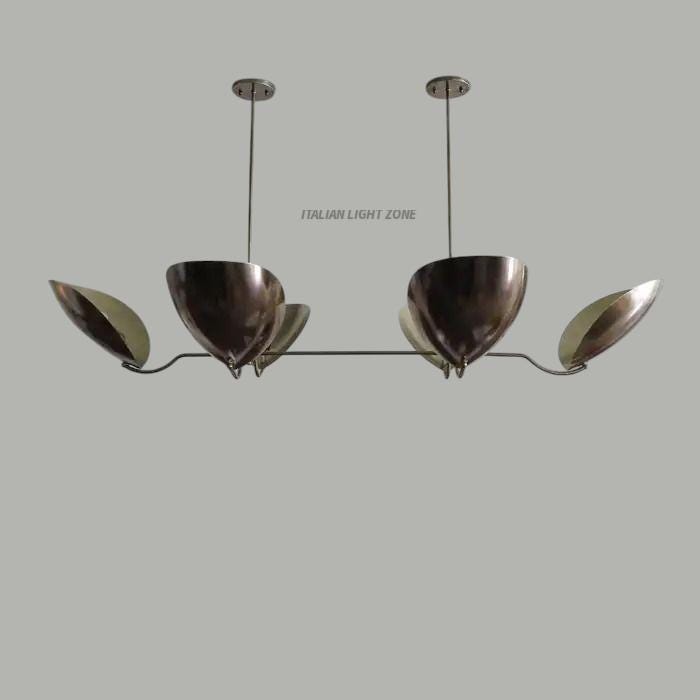 Mid Century Modern Brass Sputnik Chandelier - 6-Light Retro Ceiling Light