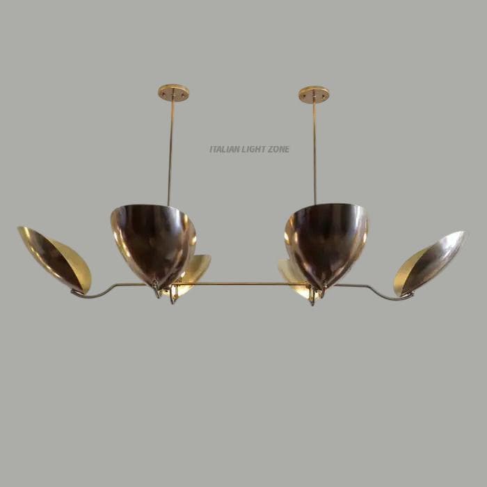 Mid Century Modern Brass Sputnik Chandelier - 6-Light Retro Ceiling Light