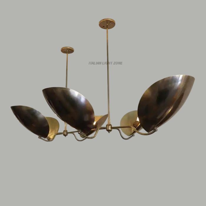 Mid Century Modern Brass Sputnik Chandelier - 6-Light Retro Ceiling Light