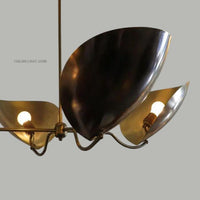 Mid Century Modern Brass Sputnik Chandelier - 6-Light Retro Ceiling Light