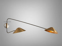 Pair Brass Wall Sconces – Mid Century Modern Stilnovo Style | Italian Vintage Wall Lamp Fixture for Living Room, Bedroom, or Hallway