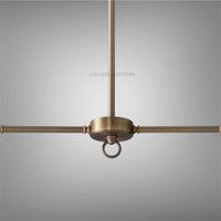 Vintage Brass Chandelier with Ribbed Glass Globes | 2-Light Linear Pendant | Italian Mid-Century Ceiling Light for Kitchen or Dining