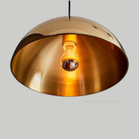 Modern Brass Double Dome Pendant Light – Adjustable Height Ceiling Lamp | MCM Lighting for living room and Christmas best gift