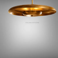 Mid Century Modern Brass Pendant Light – Vintage Dome Ceiling Lamp, Retro Brass Chandelier for Kitchen Island & Dining Room