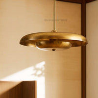 1950s Italian Mid Century Modern Pendant Light Brass & Wood Linear Ceiling Chandelier Minimalist Telfair Pendant Kitchen and Christmas Light