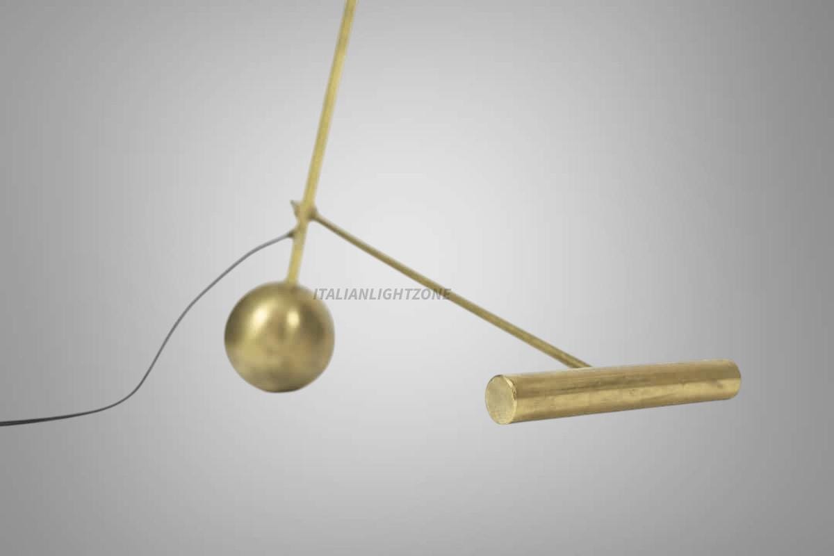 Mid Century Brass Floor Lamp – Handmade Italian Retro Standing Lamp – Adjustable Vintage Cone Shade Lighting – Modern Minimalist Home