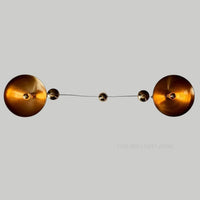 Modern Brass Double Dome Pendant Light – Adjustable Height Ceiling Lamp | MCM Lighting for living room and Christmas best gift