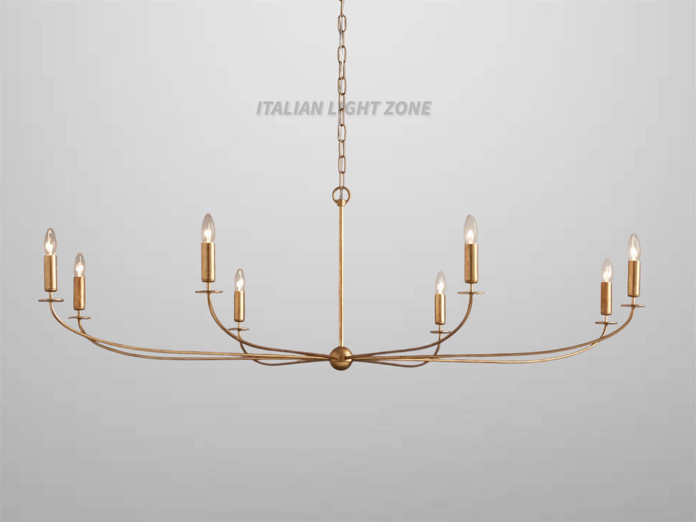 Handmade Linear 6-Light Chandelier – Modern Black Ceiling Light Fixture | Mid Century Minimalist Pendant for Living or Dining Room