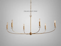 Handmade Linear 6-Light Chandelier – Modern Black Ceiling Light Fixture | Mid Century Minimalist Pendant for Living or Dining Room