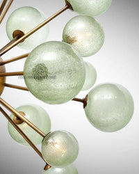 1950s Mid Century Modern Brass Glass Globe Sputnik Chandelier | Retro Ceiling Light Pendant Lighting for Dining Room, Bedroom & Living Room