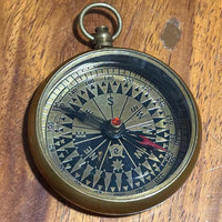 Handmade Solid Brass Sundial Compass – Vintage Nautical Navigational Compass for Camping, Hiking & Travel Gifts