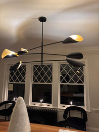 Mid Century Modern Black Linear Pendant Light | Handmade Ceiling Lamp for Dining Room, Kitchen Island Lighting, Minimalist Chandelier