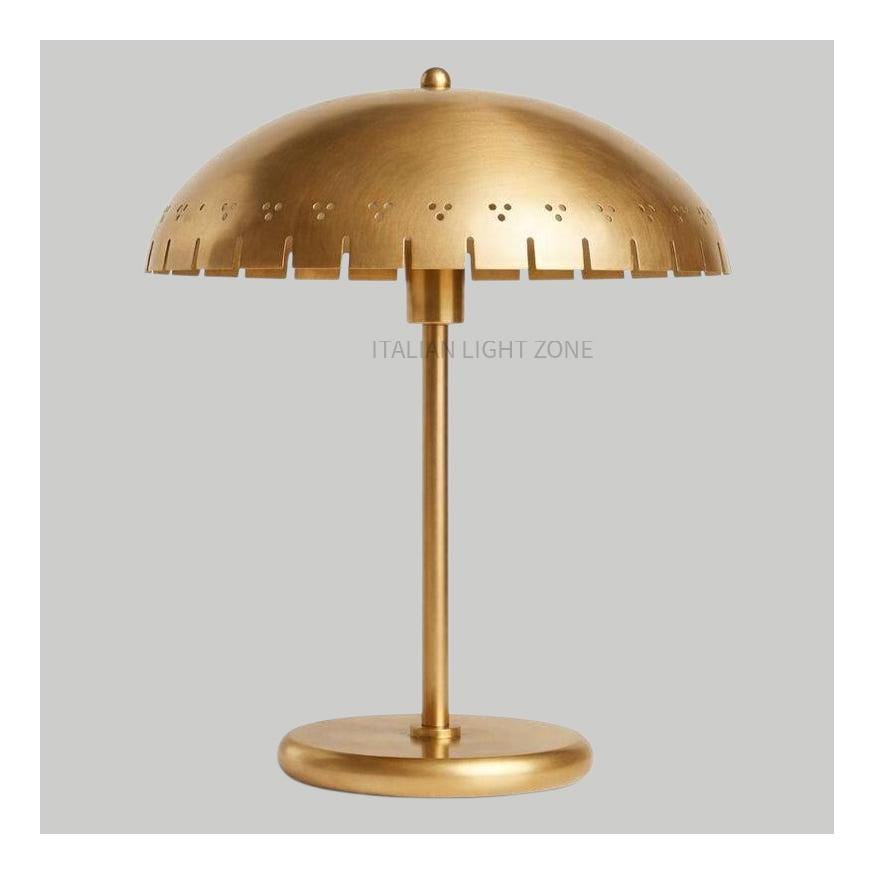 Mid Century Modern Mushroom Brass Lamp | Vintage Italian Stilnovo Style Table Lamp | Handmade Solid Brass Desk & Bedside Light