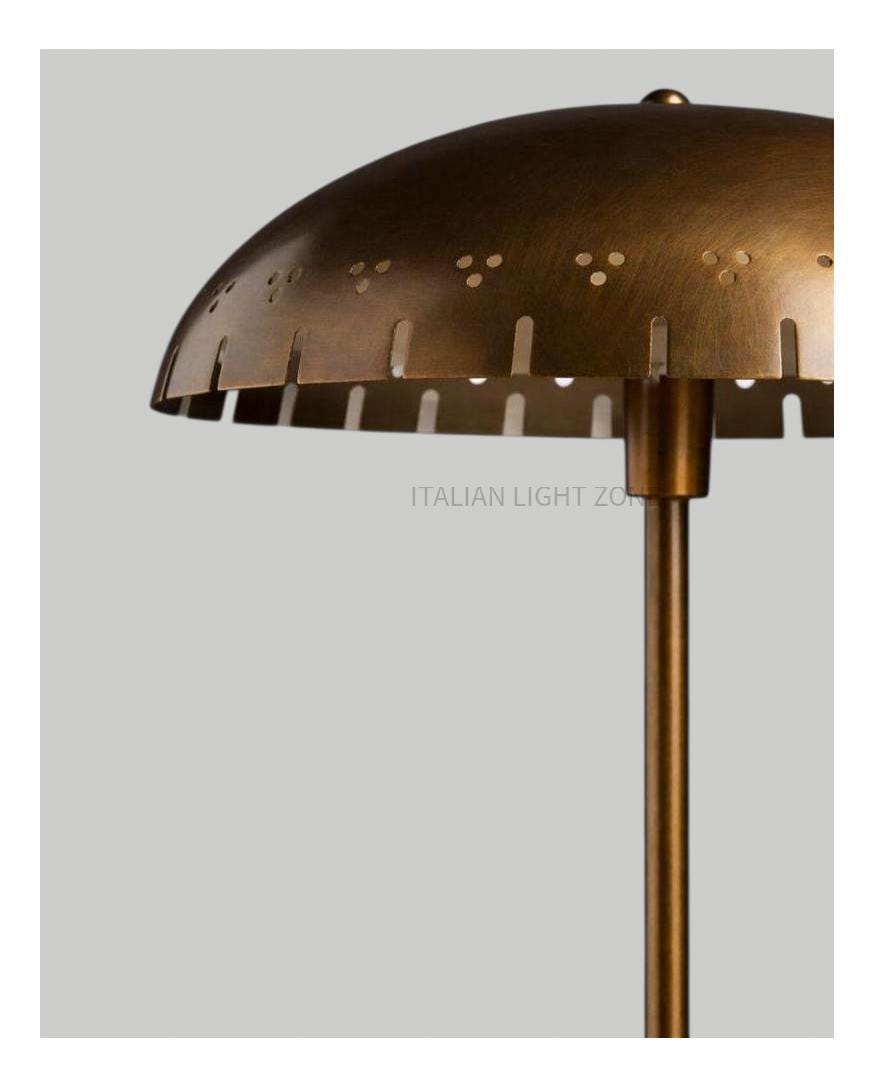 Mid Century Modern Mushroom Brass Lamp | Vintage Italian Stilnovo Style Table Lamp | Handmade Solid Brass Desk & Bedside Light