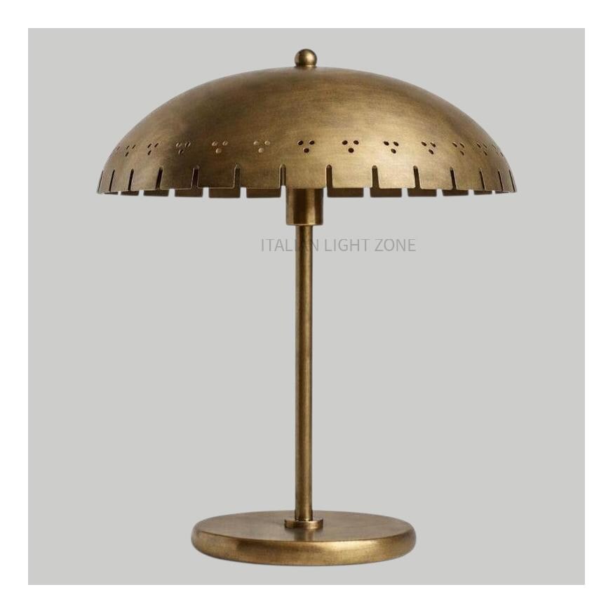 Mid Century Modern Mushroom Brass Lamp | Vintage Italian Stilnovo Style Table Lamp | Handmade Solid Brass Desk & Bedside Light
