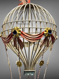 Hot Air Balloon Chandelier, Vintage French Style Ceiling Light, Ornate Brass Statement Lighting, Parisian Dining Room Chandelier