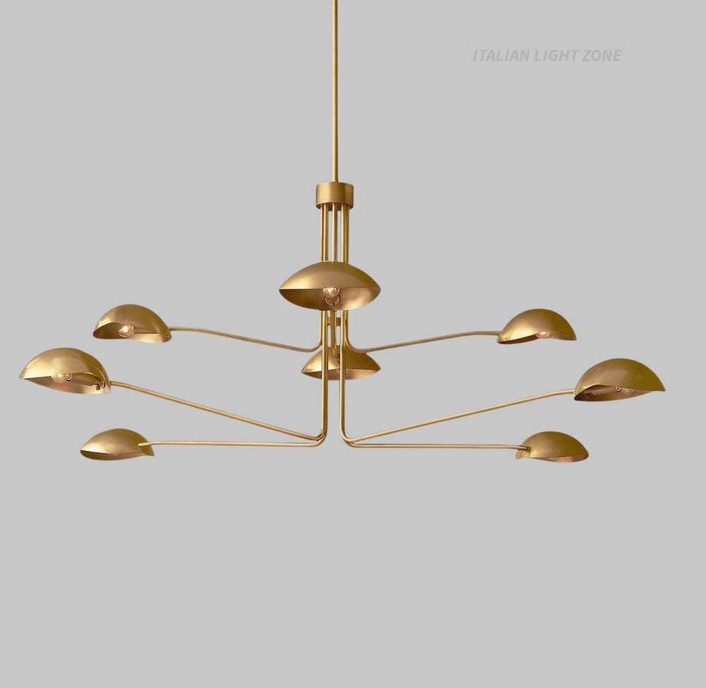 Mid Century Modern Chandelier Multi Arm Dome Pendant Light Fixture, Luxury Space Age Ceiling Lighting for Living Room Dining Area Home Décor