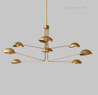 Mid Century Modern Chandelier Multi Arm Dome Pendant Light Fixture, Luxury Space Age Ceiling Lighting for Living Room Dining Area Home Décor