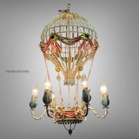 Hot Air Balloon Chandelier, Vintage French Style Ceiling Light, Ornate Brass Statement Lighting, Parisian Dining Room Chandelier