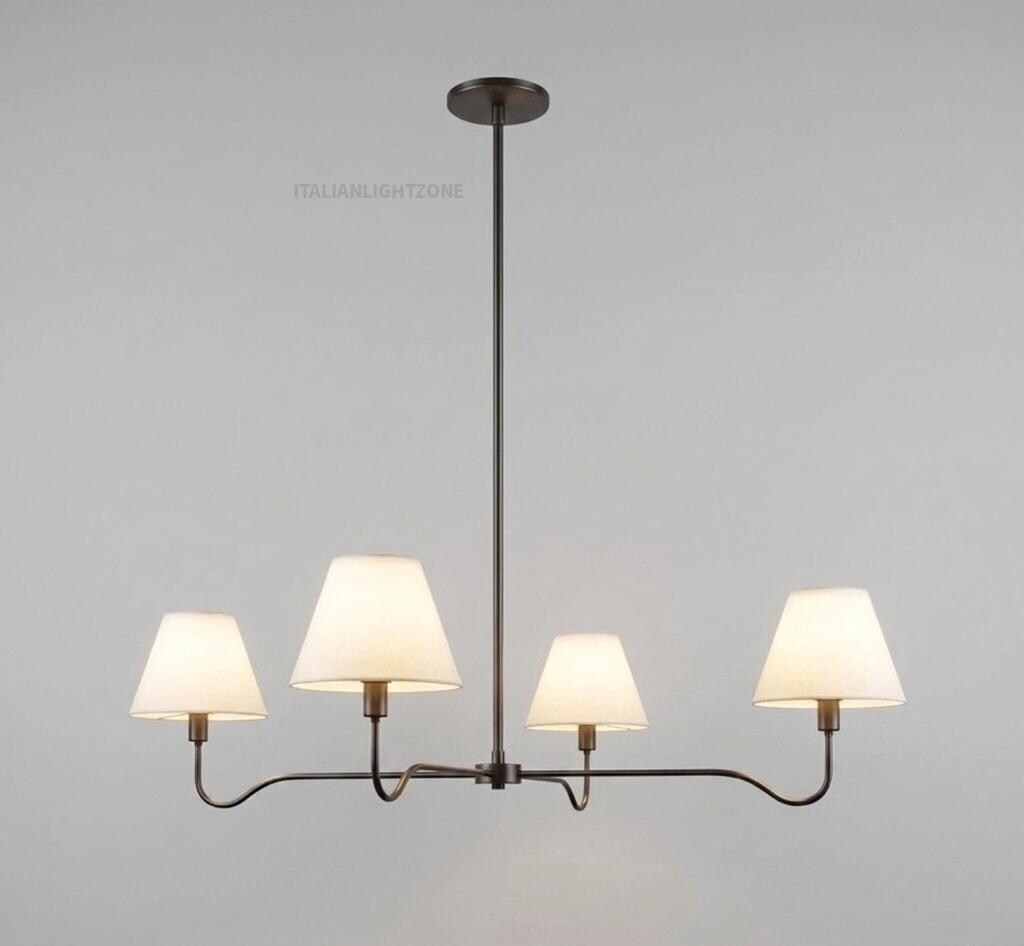 Modern Brass Linear Chandelier, Mid Century Dining Room Light, 6 Light  Chandelier, Kitchen Island Lighting, Minimalist Brass Pendant